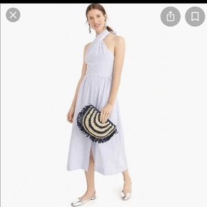 J. Crew Seersucker Sarong Midi Dress
